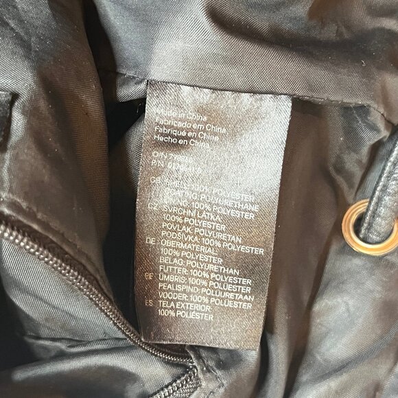 H&M Black Leather Fringe Bucket Bag Handbag Crossbody Boho Carry-All Drawstring - Picture 8 of 12